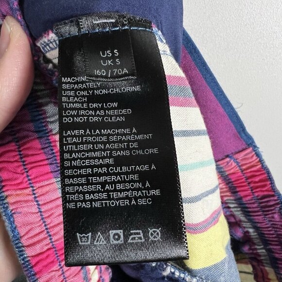 BDG Women's Multicolor Plaid Elastic Drawstring Cropped Pants Small Boho Artsy - Picture 9 of 11